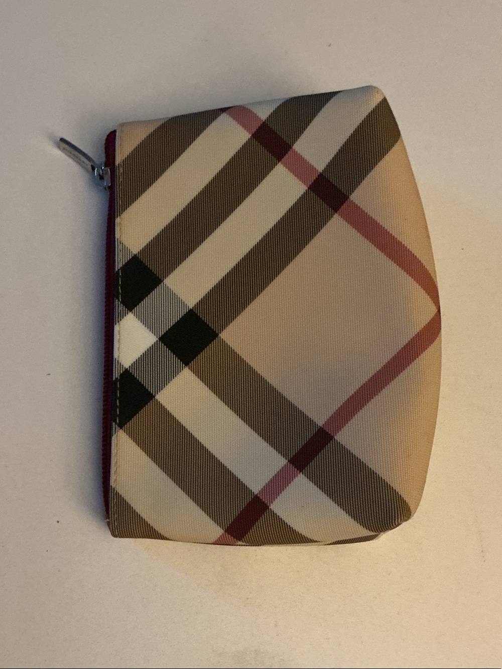 Classic Plaid Zip Pouch - Beige/Tan